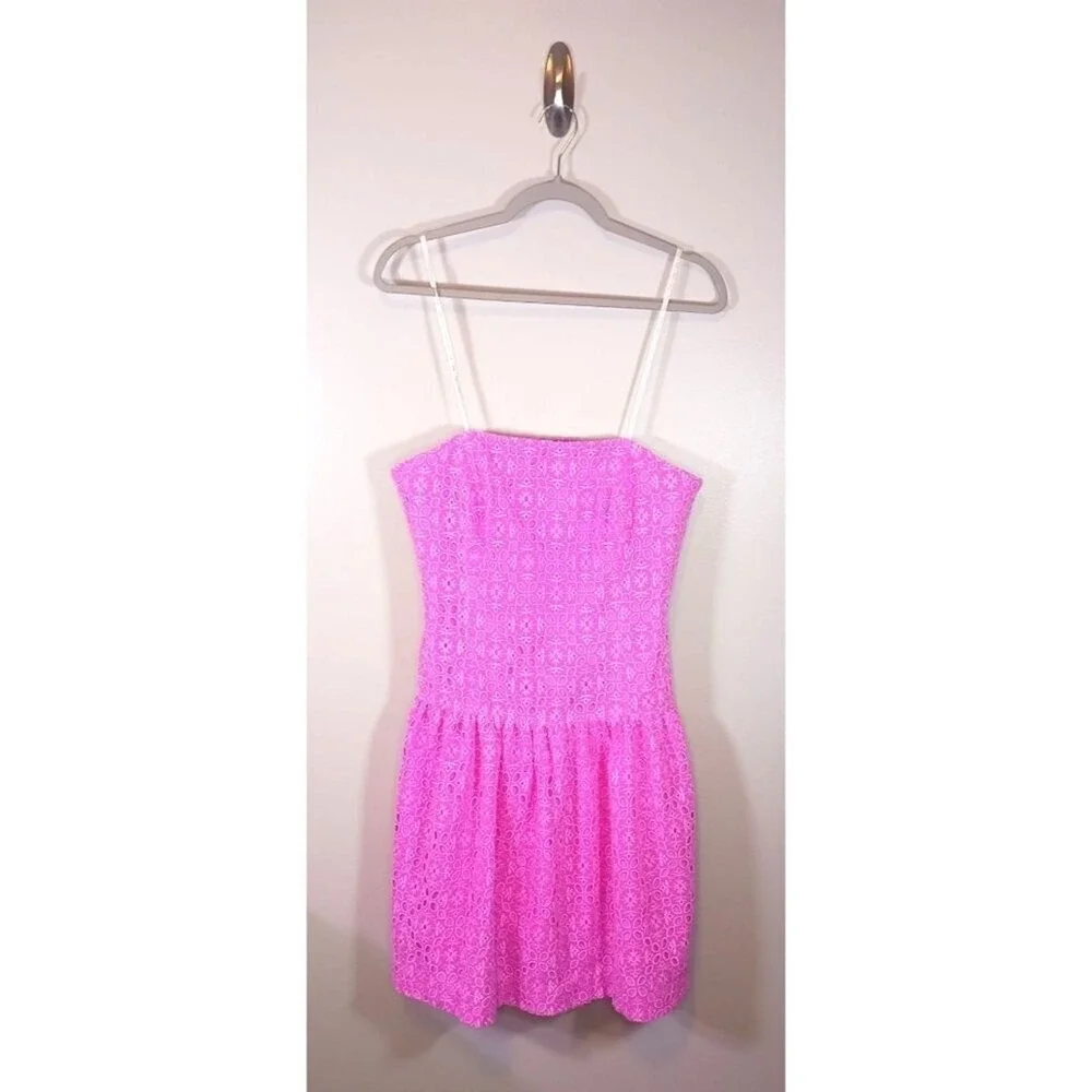 Lilly Pulitzer Akela Strapless Eyelet Dress Pink Orchid Oasis Womens 10 NWT Lilly Pulitzer Akela Strapless Eyelet Dress Pink Orchid Oasis Womens 10 NWT